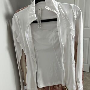 White Zip-Up Active Jacket